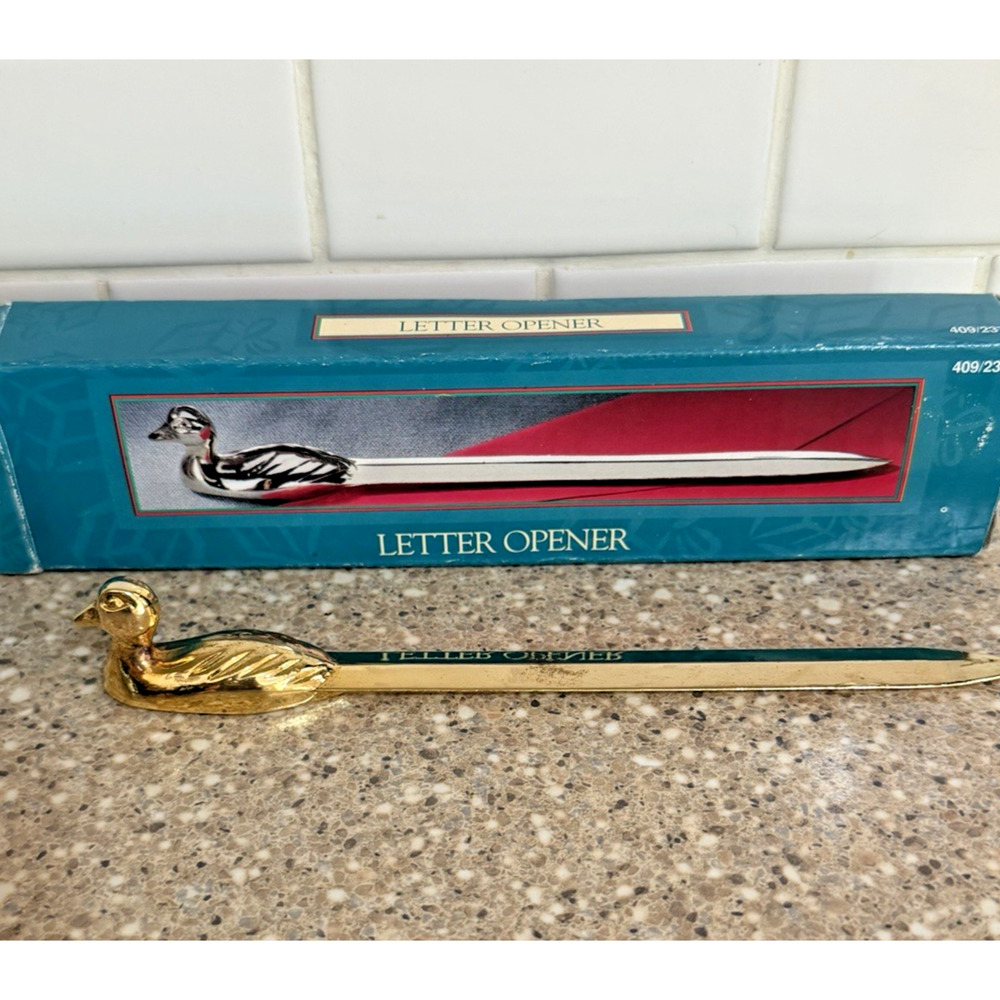 Duck Mallard Letter Opener Metal Gold Plated Dayton Hudson Rustic Grandpacore